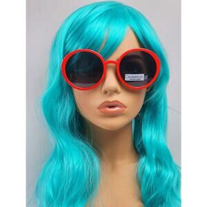 Foster Grant Full Round Frame Red & Gold Metal Black Tint Sunglasses 52432FGX640